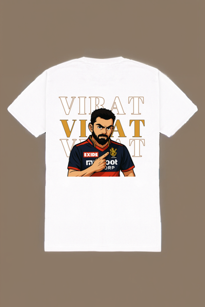🔥 RCB x Virat Cartoon Edition – Premium Cotton Oversized T-Shirt 🔥