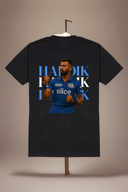 💙 Mumbai Indians x Hardik Pandya Edition – Premium Cotton T-Shirt
